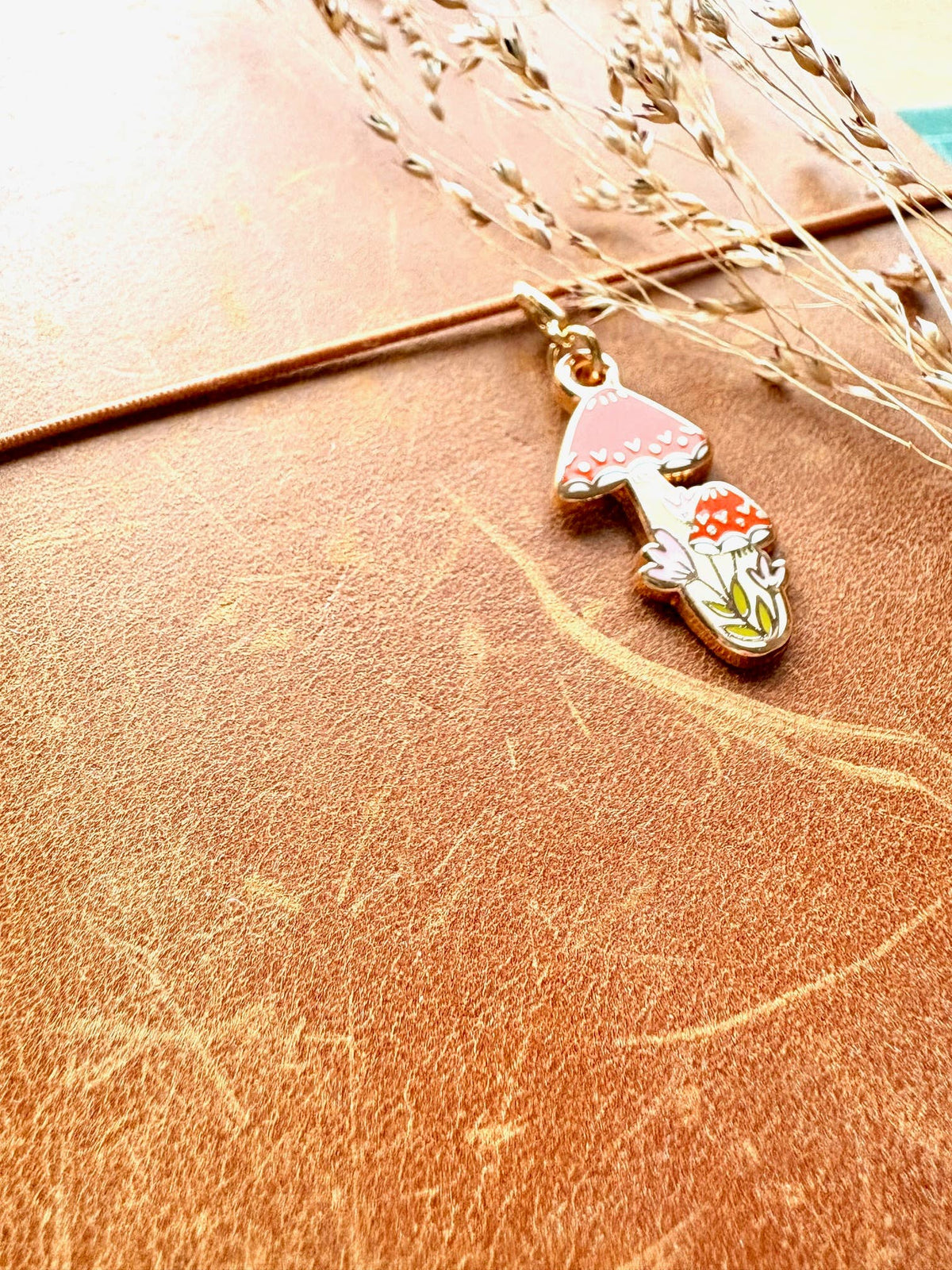 Mushroom Enamel Charm