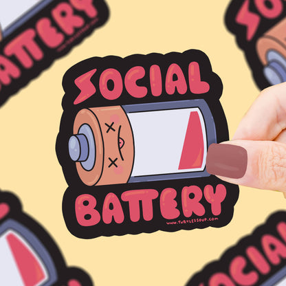 Social Battery Empty Vinyl Sticker