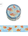 Goldfish Clear Tape by BGM showing goldfish swimming on a soft blue background