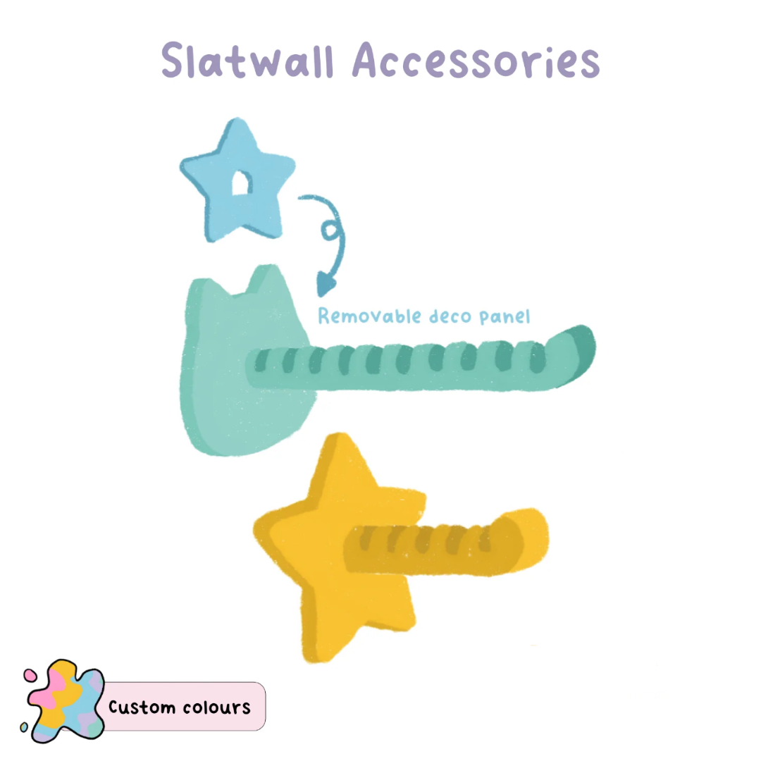 Slatwall Display Hook with Decorative Backing