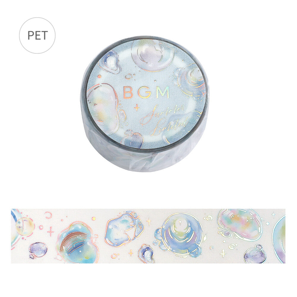 Light Bubbles Clear Tape by BGM with translucent bubbles and holographic foil details