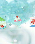 Summer Colours Clear Tape applied to a clear surface with shaved ice and dessert illustrations