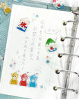 Summer Colours Clear Tape used in a journal spread with shaved ice and bear illustrations