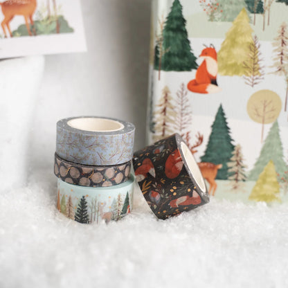 Fox in Winter Woods Washi Tape Set