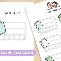 Books 2 Tracker Planner Stickers