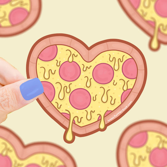 Pizza Heart Vinyl Sticker