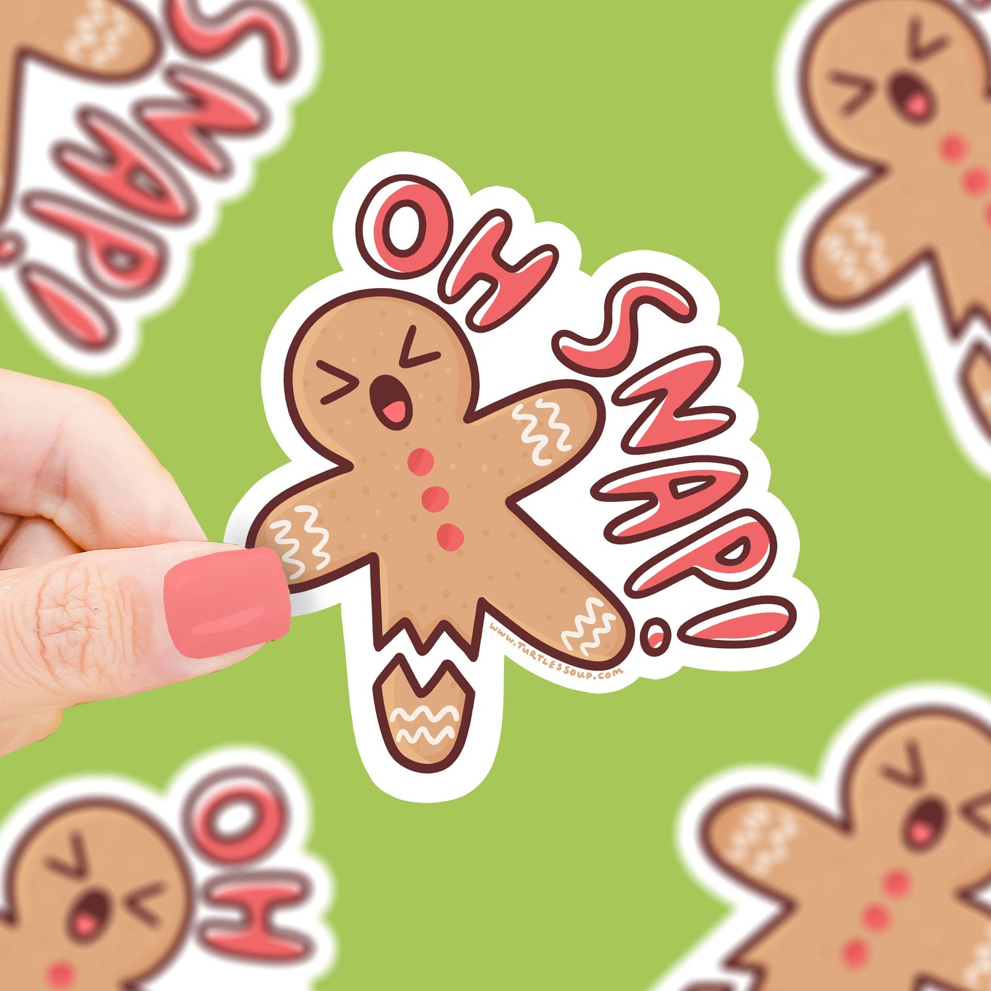 Oh Snap Gingerbread Man  Vinyl Sticker