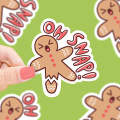 Oh Snap Gingerbread Man  Vinyl Sticker