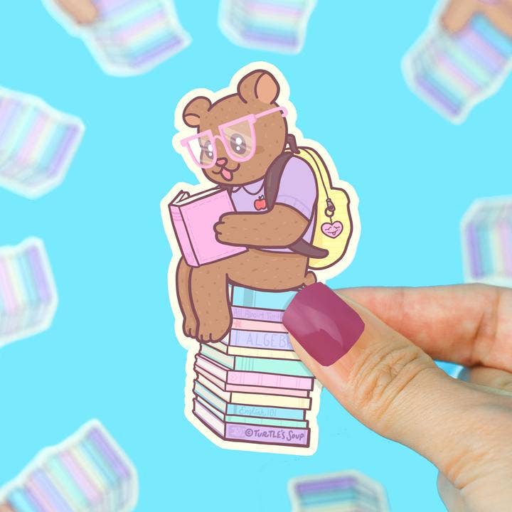 Book Bear Vinyl Sticker