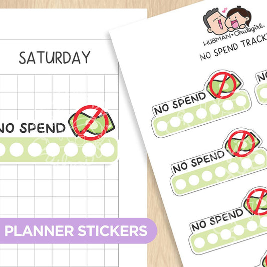 No Spend Tracker Planner Stickers