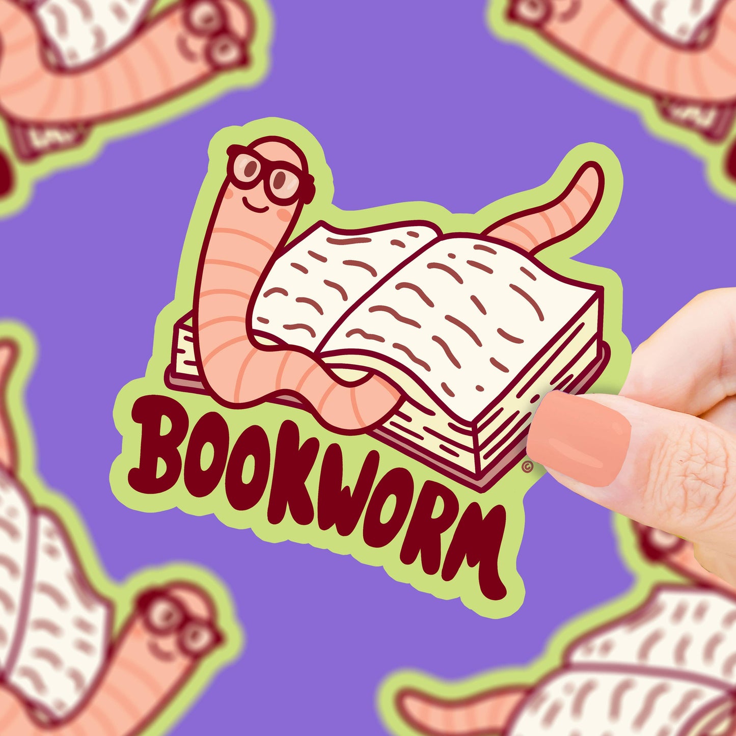 Bookworm Vinyl Sticker