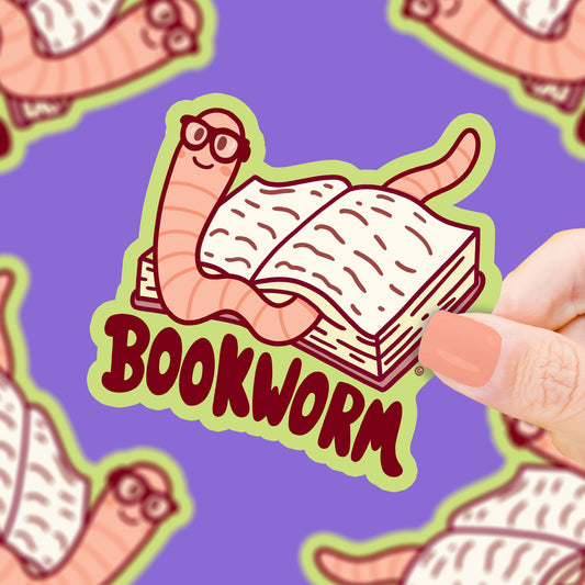 Bookworm Vinyl Sticker