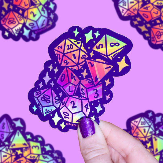 Holographic Dice Vinyl Sticker