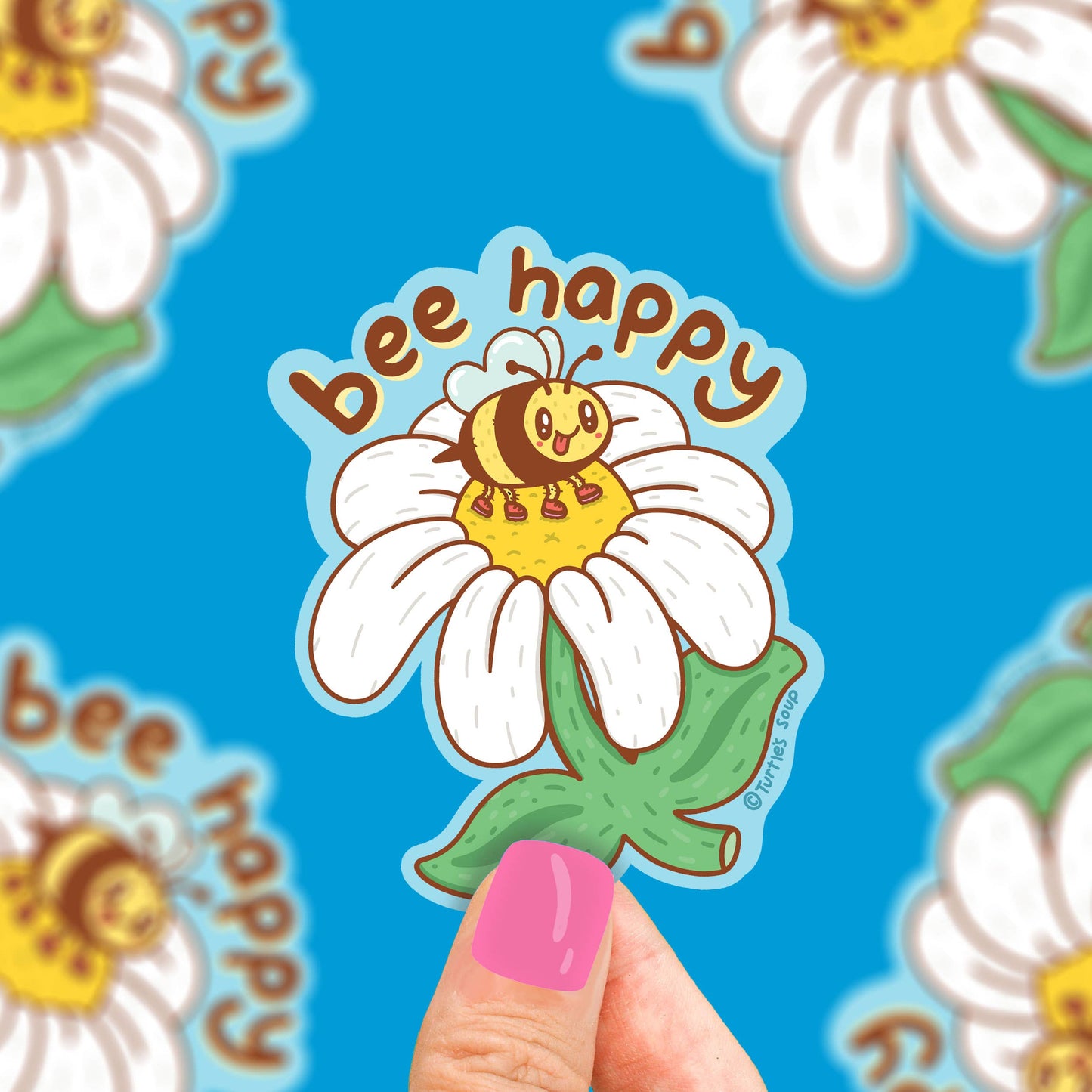 Bee Happy Vinyl Sticker